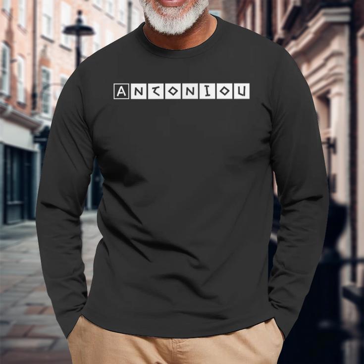 Antoniou Nachname Text Griechisch Geburtstag Oder Sport Griechenland Langarmshirts Geschenke für alte Männer