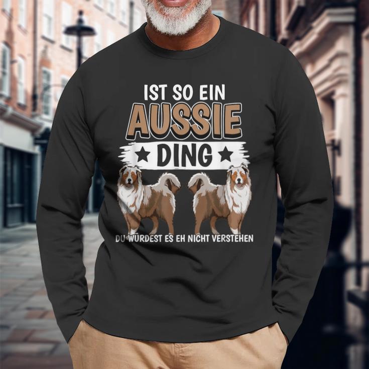 Aussie Ist So Ein Aussie Ding Australischer Schäferhund Langarmshirts Geschenke für alte Männer