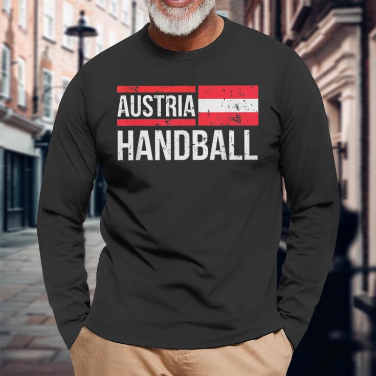 Austria Handball Flag Fan Team Player Jersey Langarmshirts Geschenke für alte Männer