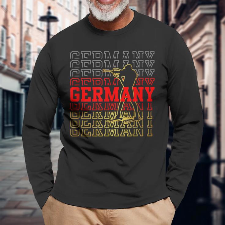 Biathlon Deutschland Germany Winter Sports Langarmshirts Geschenke für alte Männer