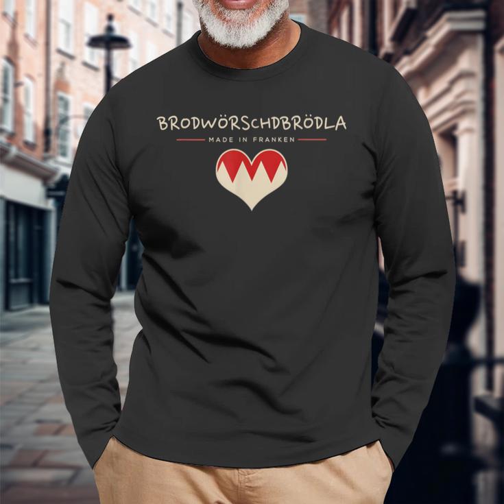 Brodwörschdbrödla Fränggisch Fränkisch Franken Langarmshirts Geschenke für alte Männer