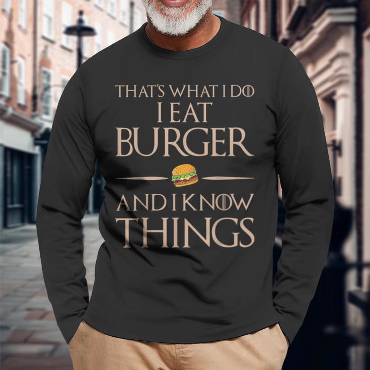 Burger Das Ist Was Ich Esse Und Weiß Dinge Langarmshirts Geschenke für alte Männer