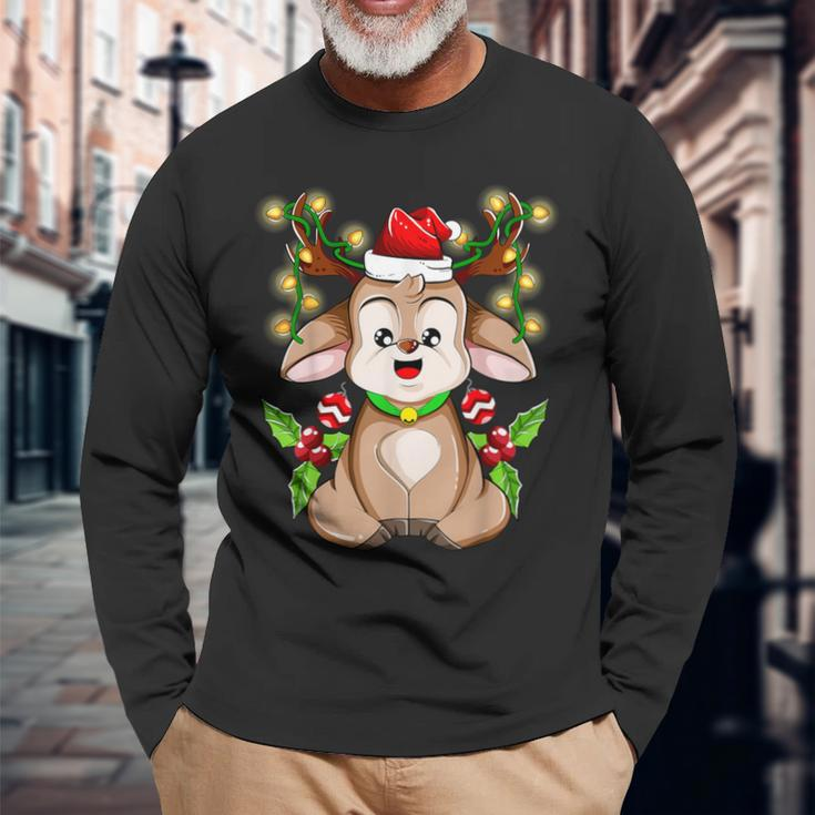 Christmas Cute Reindeer Christmas Langarmshirts Geschenke für alte Männer