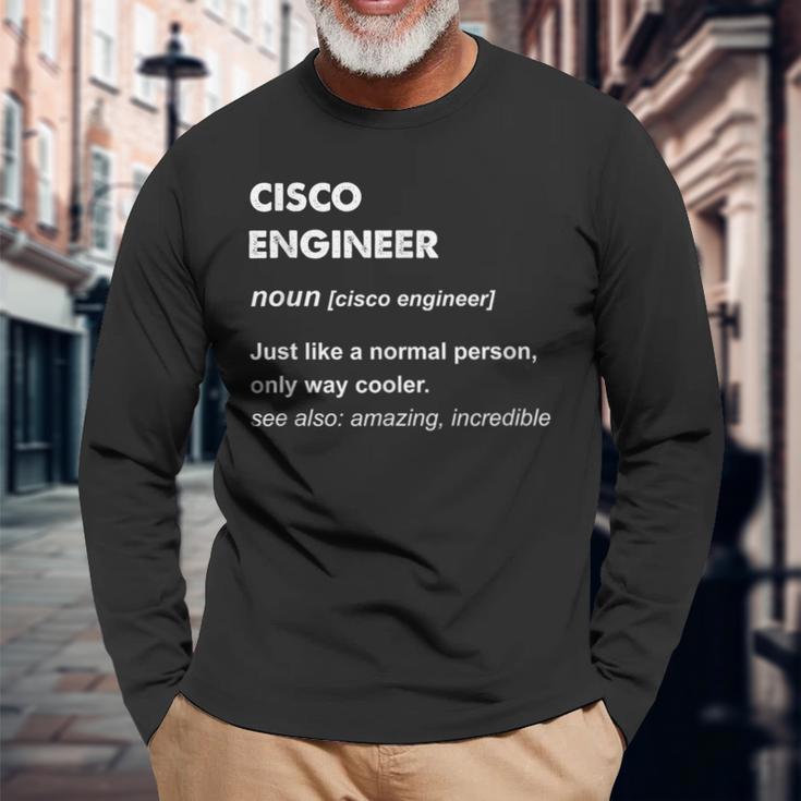 Cisco Engineer Langarmshirts Geschenke für alte Männer