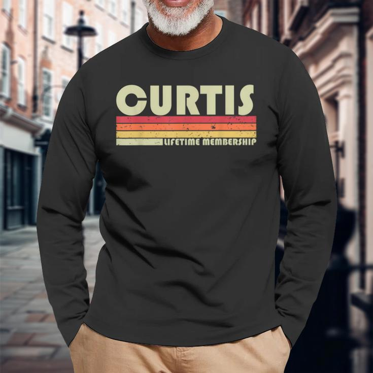 Curtis Nachname Lustiges Retrointage 80Er 90Er Geburtstag Wiedersehen Langarmshirts Geschenke für alte Männer