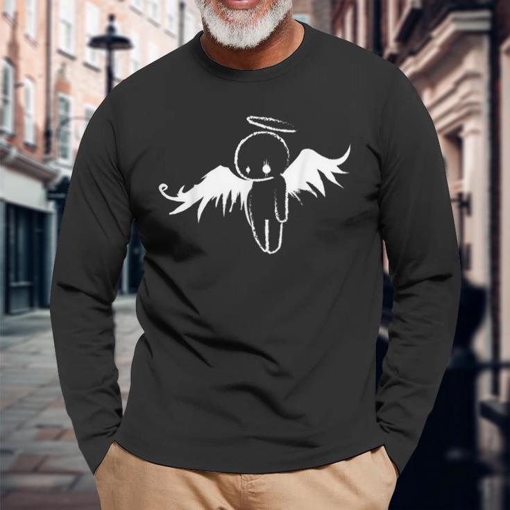 Cute Sad Emo Angel Langarmshirts Geschenke für alte Männer