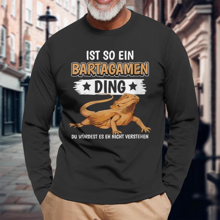 Damen Bartagamen Sachen Ist So Ein Bartagame Ding Bartagame Mit-Ausschnitt Langarmshirts Geschenke für alte Männer