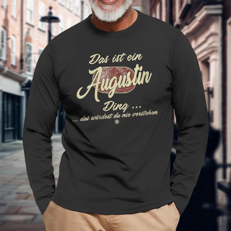 Damen Das Ist Ein Augustin Ding Lustiges Familie Augustin Mit-Ausschnitt Langarmshirts Geschenke für alte Männer