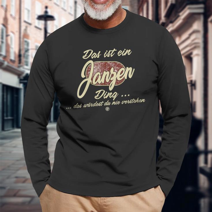 Damen Das Ist Ein Janzen Ding Lustiges Familie Janzen Mit-Ausschnitt Langarmshirts Geschenke für alte Männer