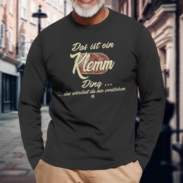 Damen Das Ist Ein Klemm Ding Lustiges Familie Klemm Mit-Ausschnitt Langarmshirts Geschenke für alte Männer