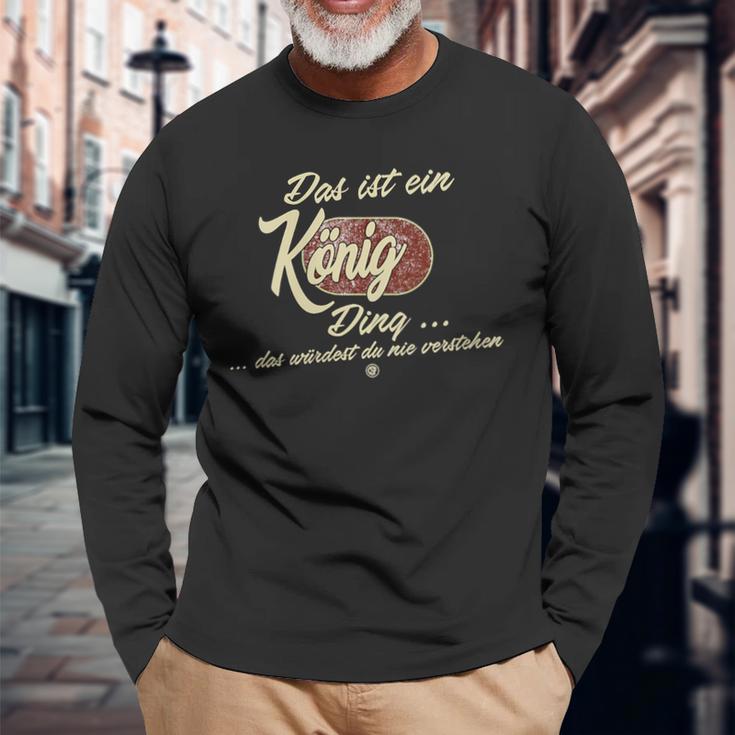 Damen Das Ist Ein König Ding Lustiges Familie König Mit-Ausschnitt Langarmshirts Geschenke für alte Männer