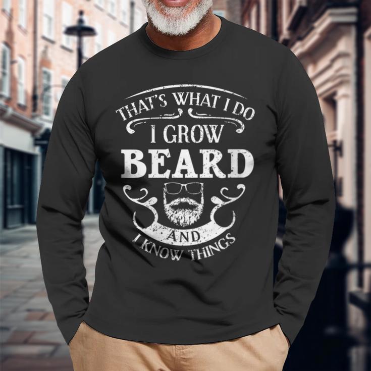 Damen Das Ist Was Ich Mache Ich Züchte Beard Und Ich Weiß Dinge Mit-Ausschnitt Langarmshirts Geschenke für alte Männer