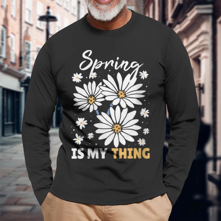 Damen Frühling Ist Mein Ding Gänseblümchen Mit-Ausschnitt Langarmshirts Geschenke für alte Männer