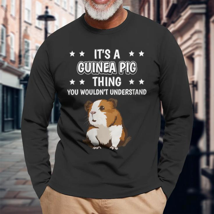 Damen Ist So Ein Meerschweinchen Ding Lustiger Spruch Meerschwein Mit-Ausschnitt Langarmshirts Geschenke für alte Männer