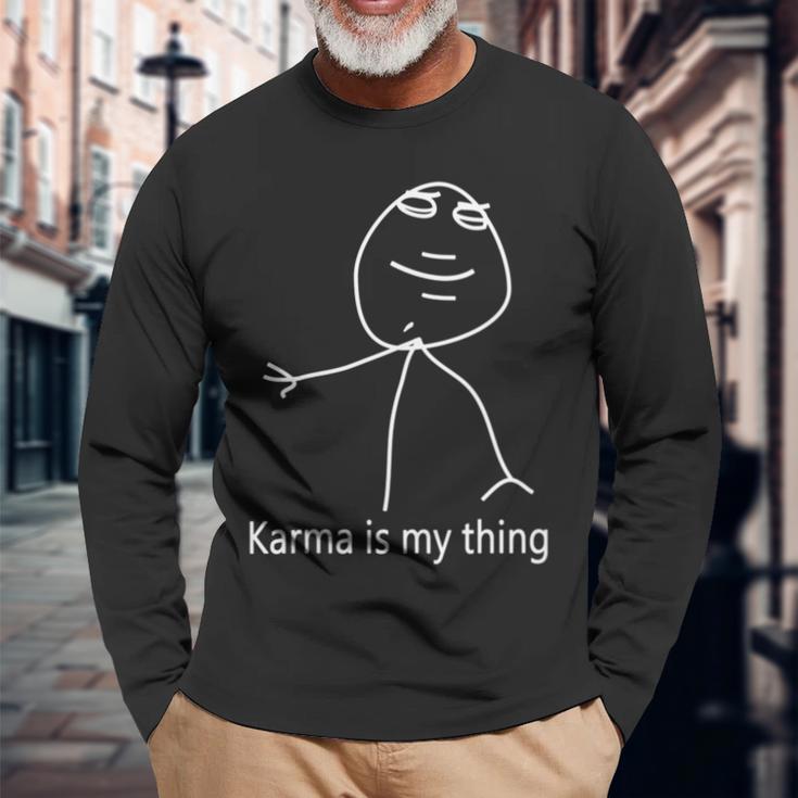 Damen Karma Ist Mein Ding Mit-Ausschnitt Langarmshirts Geschenke für alte Männer