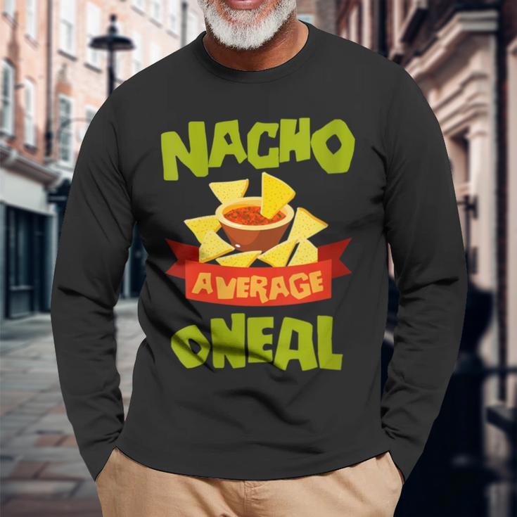 Damen Nacho Average Oneal Birthday Personalisierter Nachname Mit-Ausschnitt Langarmshirts Geschenke für alte Männer