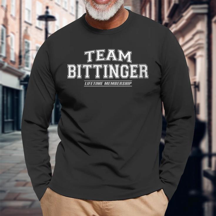 Damen Team Bittinger Stolzer Familiennachname Nachname Geschenk Mit-Ausschnitt Langarmshirts Geschenke für alte Männer