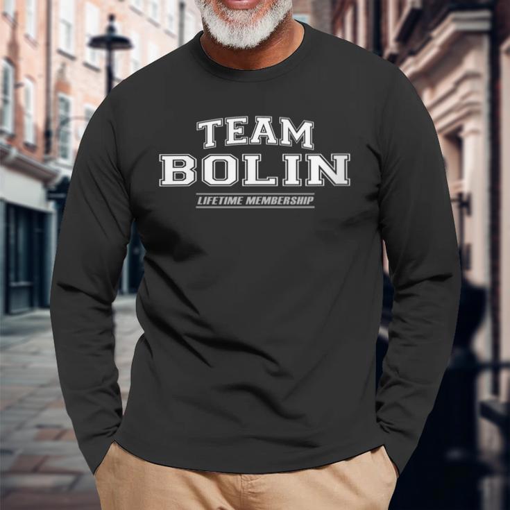 Damen Team Bolin Stolzer Familiennachname Nachname Geschenk Mit-Ausschnitt Langarmshirts Geschenke für alte Männer