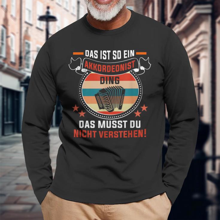 Das Ist So Ein Akkordeonist Ding Akkordeonspieler Langarmshirts Geschenke für alte Männer