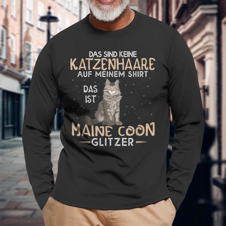 Das Sind Keine Katzenhaare Das Ist Maine Coon Glitter Langarmshirts Geschenke für alte Männer