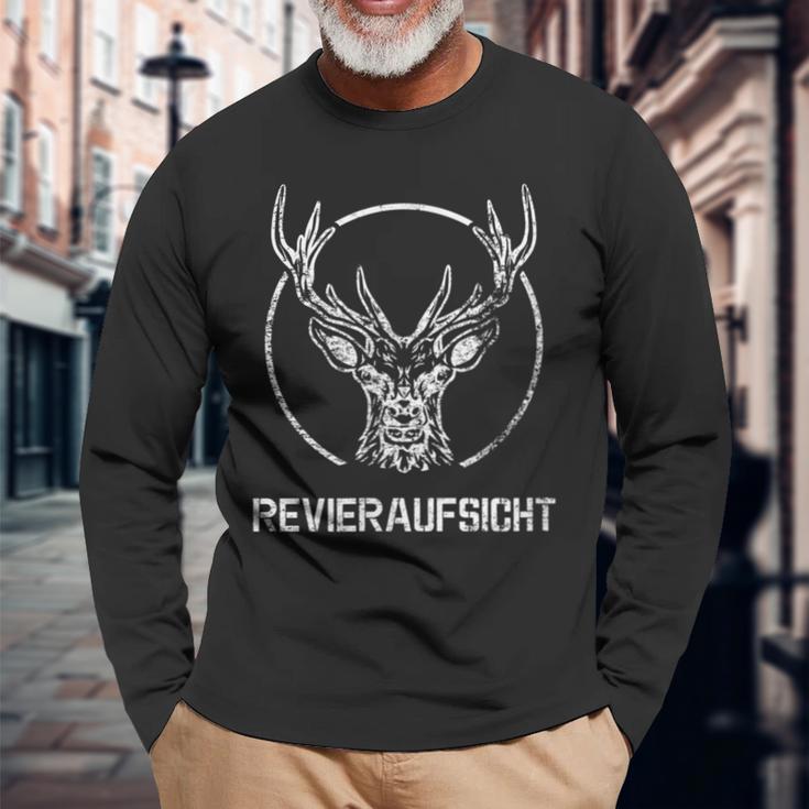 Deer Antlers Hunter Hiking Stag Terrace Langarmshirts Geschenke für alte Männer