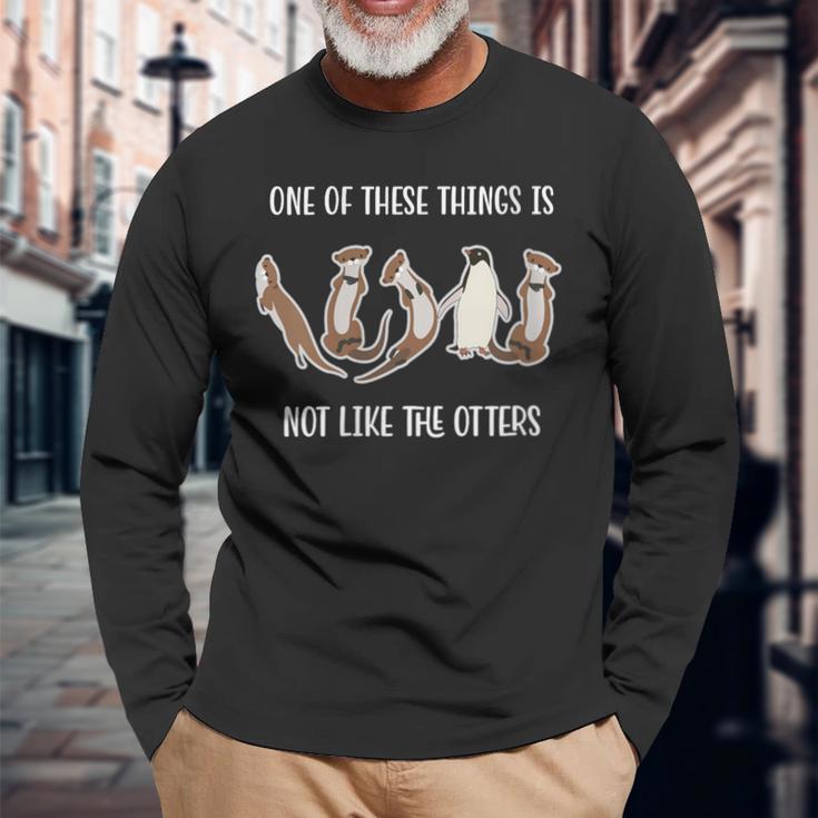 Eines Dieser Dinge Ist Nicht Wie Die Lustige Neuheit Otter Mit-Ausschnitt Langarmshirts Geschenke für alte Männer