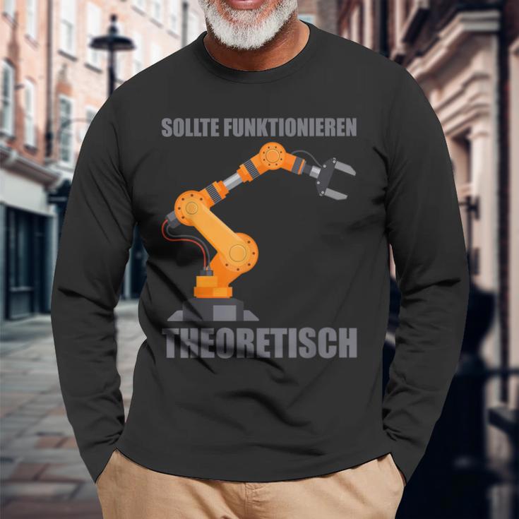 Engineering Robot Engineering Electric Engineer Langarmshirts Geschenke für alte Männer