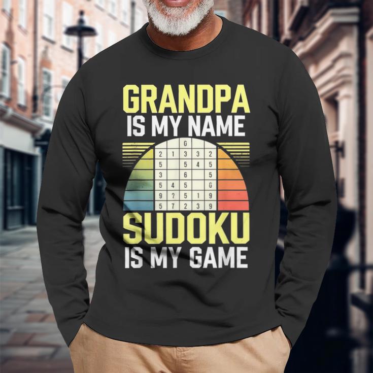 Grandpa Sudoku Langarmshirts Geschenke für alte Männer