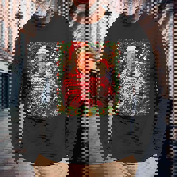 Trump Christmas Sweater For Cat Lovers Long Sleeve T-Shirt Gifts for Old Men