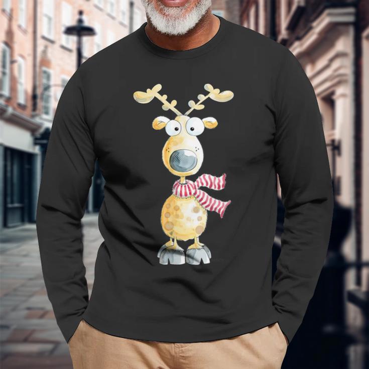 Winter Reindeer I Deer Wild Animal Elk Animal Motif Langarmshirts Geschenke für alte Männer