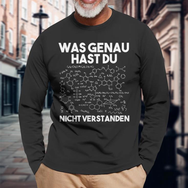 Was Genau Hast Du Nichterstanden Chemie Chemiker Laboratory Langarmshirts Geschenke für alte Männer