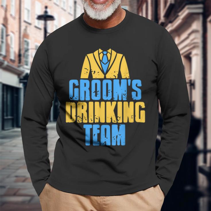 Groom's Drinking Team Retro Stag Night Langarmshirts Geschenke für alte Männer