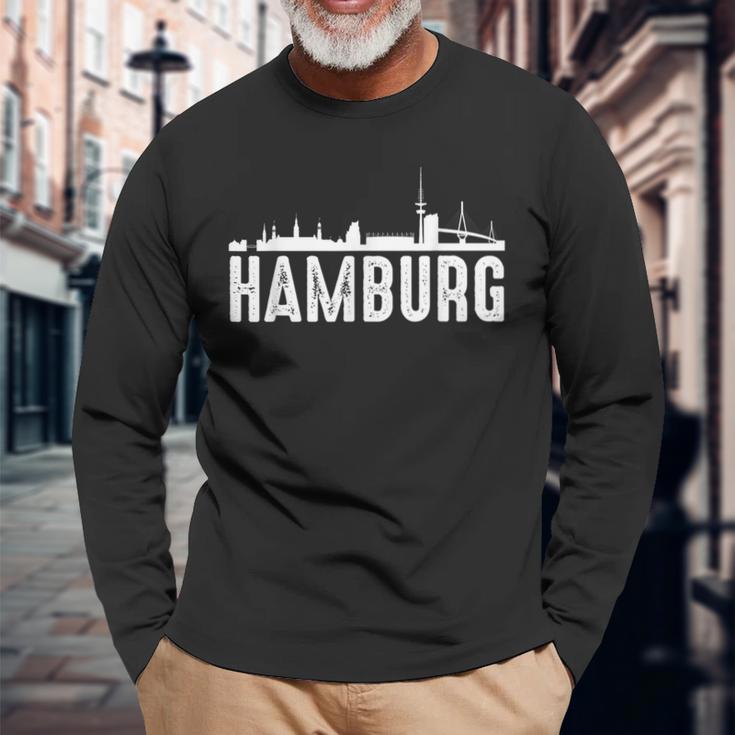 Hamburg Skyline City For Hamburg Langarmshirts Geschenke für alte Männer