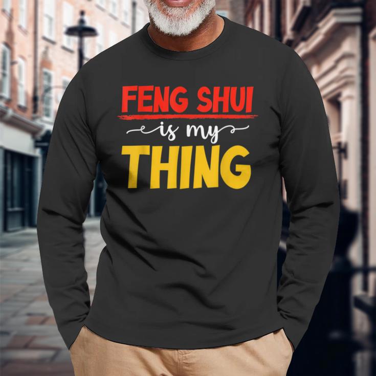 Herren Feng Shui Ist Mein Ding Gläubiger Chinesischer Buddhismusermögen Langarmshirts Geschenke für alte Männer