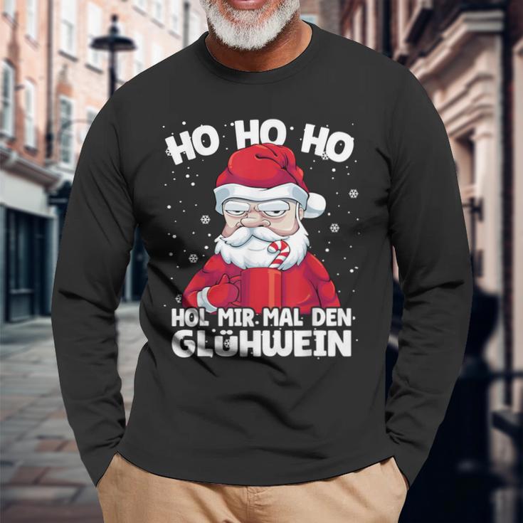 Hol Mir Mal Den Glühwein Annoyed Santa Langarmshirts Geschenke für alte Männer