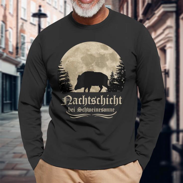 Hunter Wild Boar Keiler Wildsau Slogan Idea Langarmshirts Geschenke für alte Männer