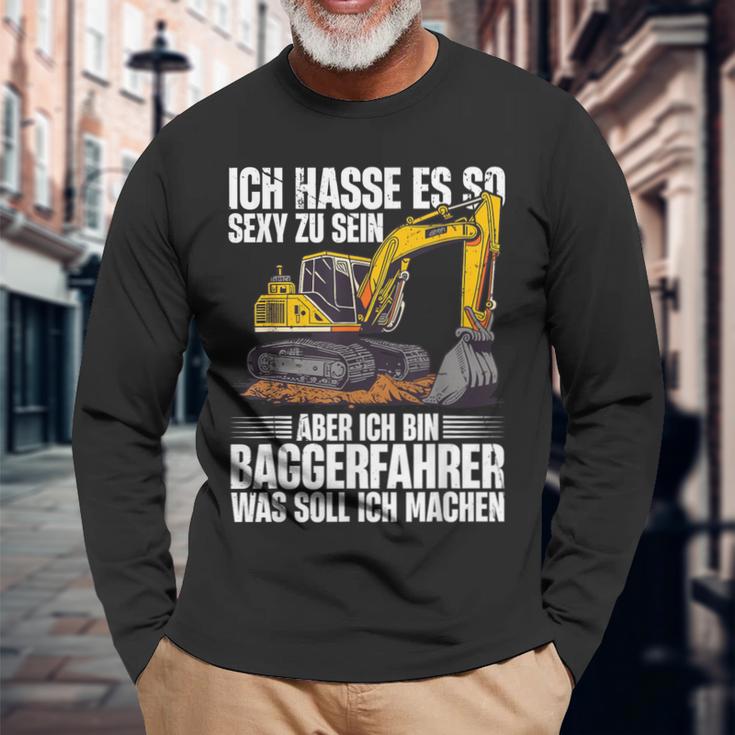 Ich Bin Baggerfahrer Construction Worker Digger Langarmshirts Geschenke für alte Männer