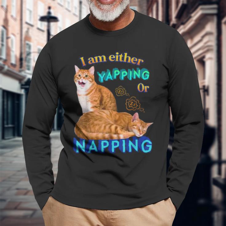 Ich Kläffe Oder Mache Ein Nap Cat Meme Langarmshirts Geschenke für alte Männer