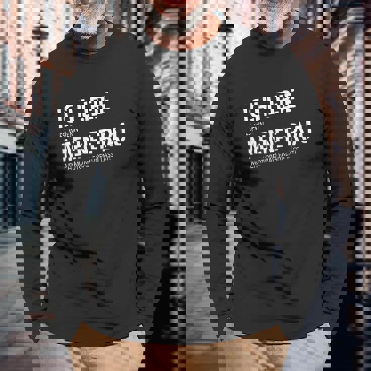 Ich Liebe Meine Frau Motorrad Fahren Langarmshirts Geschenke für alte Männer
