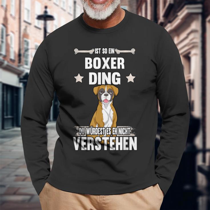 Ist So Ein Boxer Ding Hund Saying Langarmshirts Geschenke für alte Männer