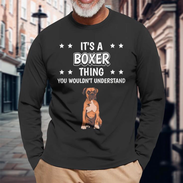 Ist So Ein Boxer Ding Lustiger Spruch Boxer Langarmshirts Geschenke für alte Männer