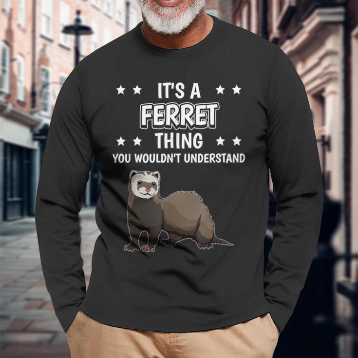 Ist So Ein Frettchen Ding Lustiger Spruch Frettchen Langarmshirts Geschenke für alte Männer