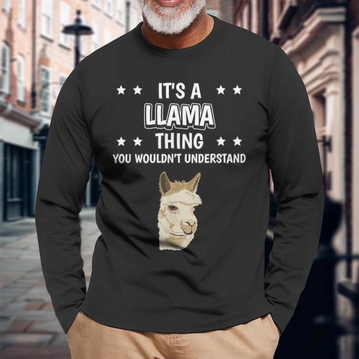 Ist So Ein Lama Ding Lustiger Spruch Lamas Langarmshirts Geschenke für alte Männer