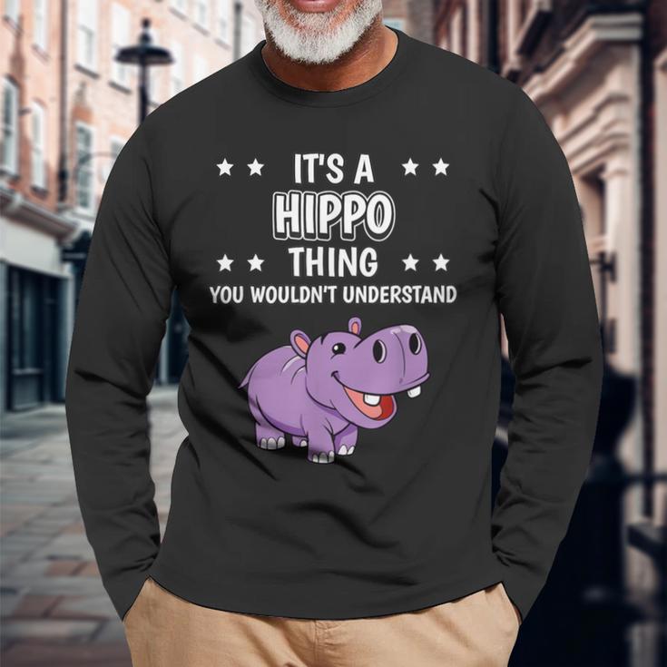 Ist So Ein Nilpferd Ding Lustiger Spruch Nilpferde Langarmshirts Geschenke für alte Männer