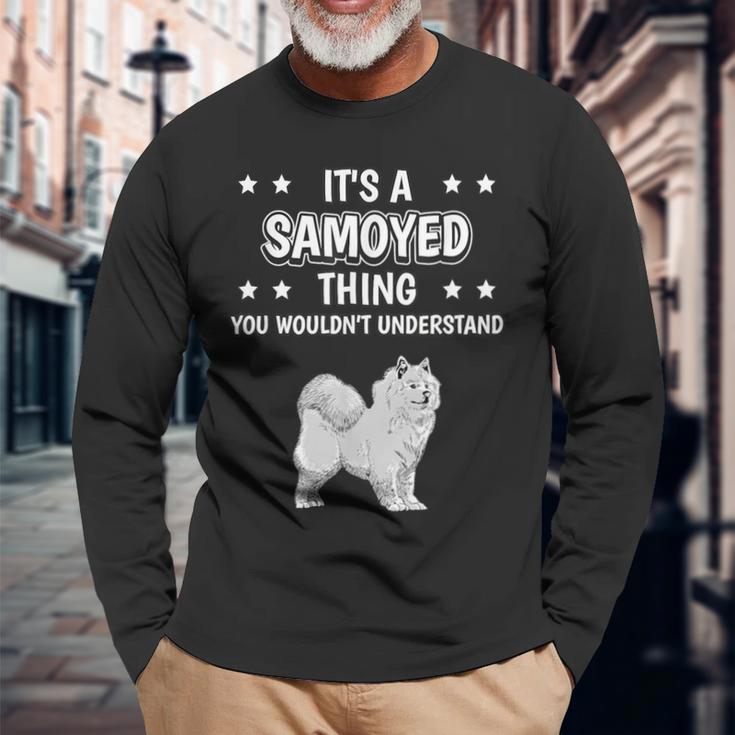 Ist So Ein Samojede Ding Lustiger Spruch Samojedes Langarmshirts Geschenke für alte Männer