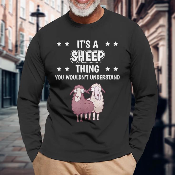 Ist So Ein Schaf Ding Lustiger Spruch Schafe Langarmshirts Geschenke für alte Männer