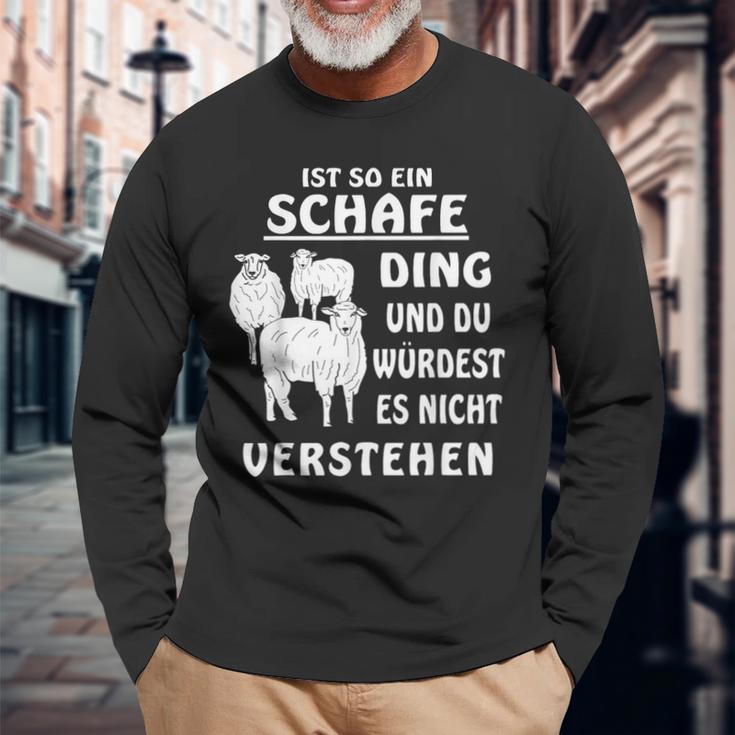 Ist So Ein Schafe Ding Schaf Farmer Schäfer German Langarmshirts Geschenke für alte Männer