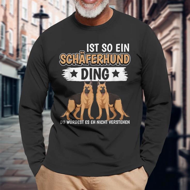 Ist So Ein Schäferhund Ding Deutscher Schäferhund Langarmshirts Geschenke für alte Männer