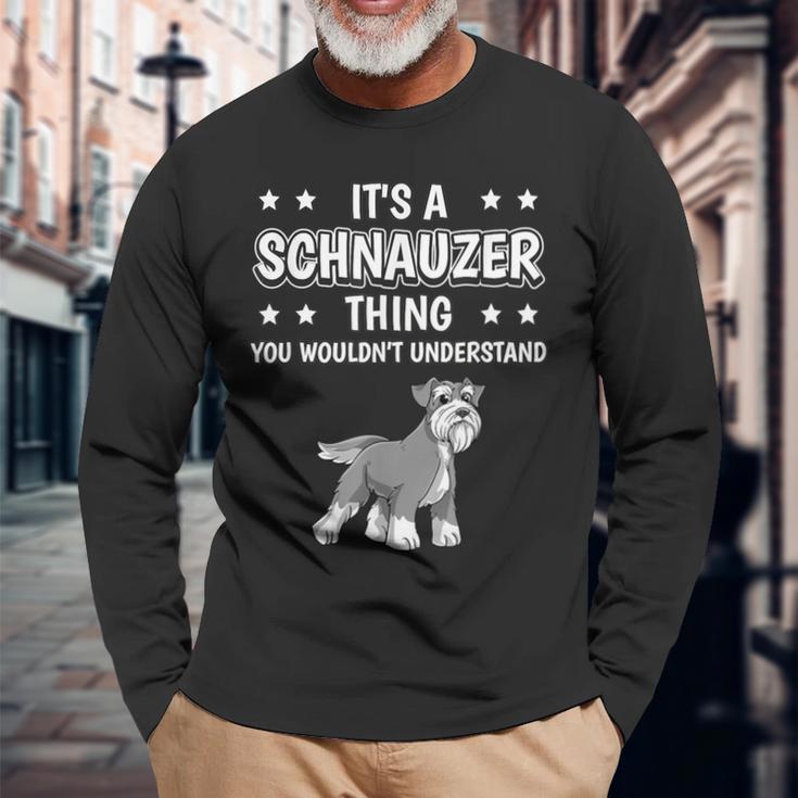 Ist So Ein Schnauzer Ding Lustiger Spruch Schnauzer Langarmshirts Geschenke für alte Männer