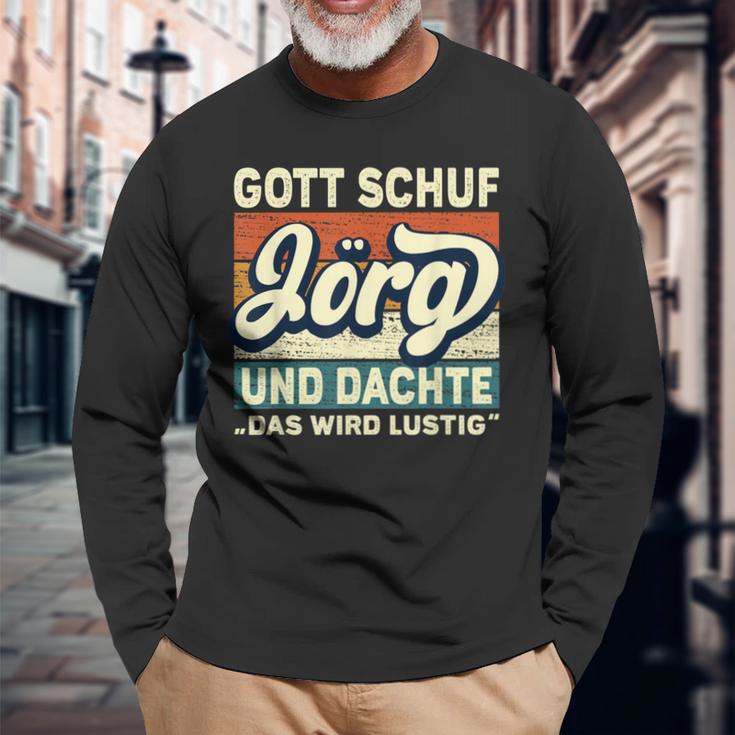 Jörg Name Saying Gott Schuf Jörg Langarmshirts Geschenke für alte Männer